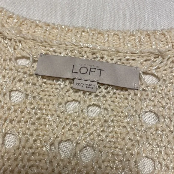 Loft Xs/S Knit Poncho with Fringe - Picture 2 of 5